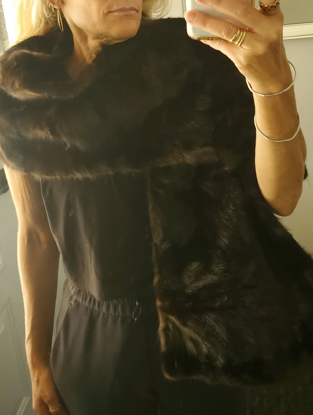 Huge Mink Fur Wrap Scarf Shawl